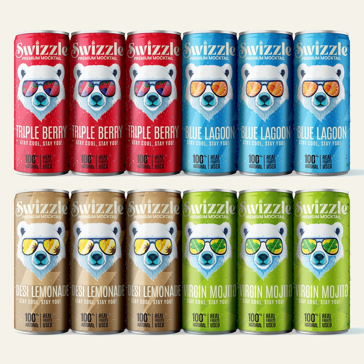 Assorted Flavours Mocktails / Premium Mocktails Combo (Pack of 4)